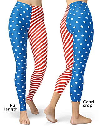 USA Patriot 4th of july American flag leggings