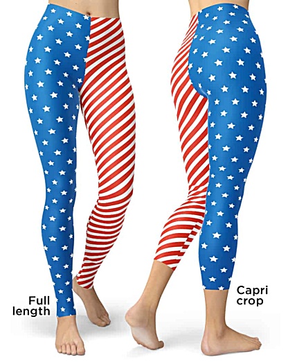 USA Patriot 4th of july American flag leggings
