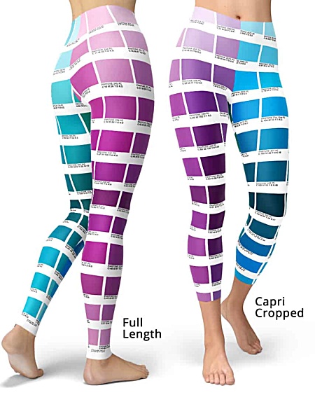 Grayscale Color Pantone leggings for Graphic Designers pantone design pants purple blue green