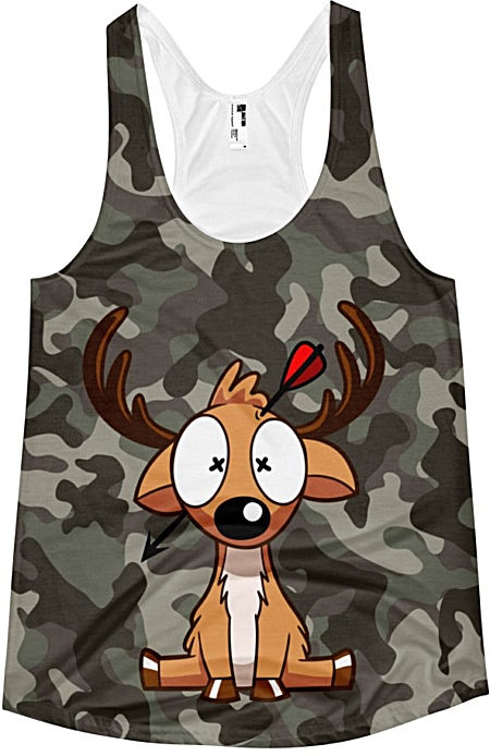 camouflage hunter - dead deer tshirt