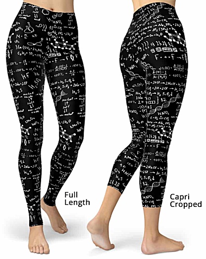 Science Chemical Formula Leggings - Capri Crop & Full Length Legging