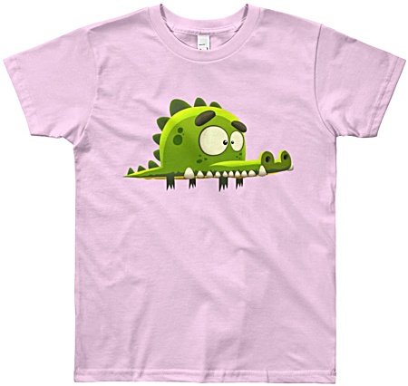 Cool designer kids tshirt by Squeaky Chimp displaying a cartoon crocodile.