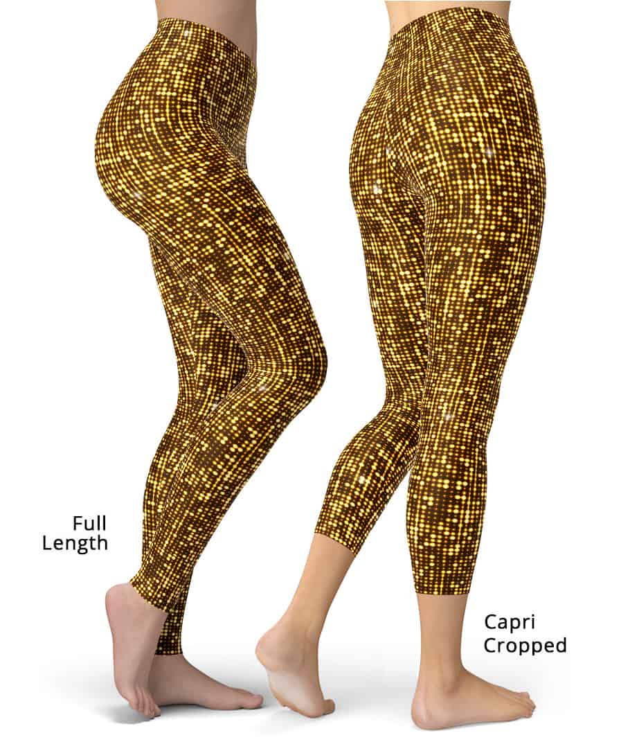 Festive Gold Shimmer Leggings - ShopperBoard