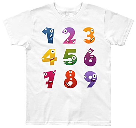 Learn numbers t-shirt - 1 to 9 - designer tee