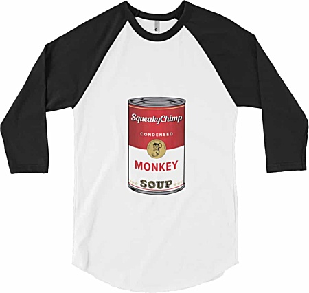Can of Monkey Soup Can - Long Sleeve Baseball T-Shirt