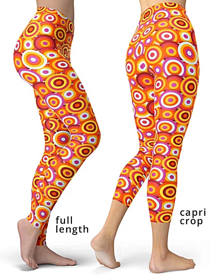 Retro groovy orange leggings tights