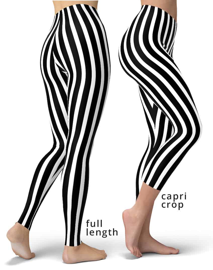 Thick Pin Stripe Leggings - Black & White - Designed By Squeaky Chimp ...