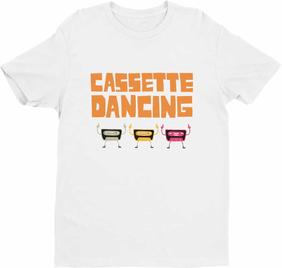 Retro Cassette Dancing Tshirt - Tees for Men by Squeaky Chimp