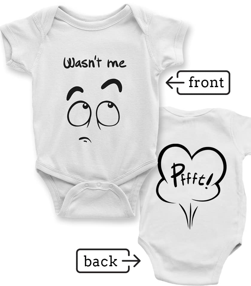 funny Rude baby Farting onesie white