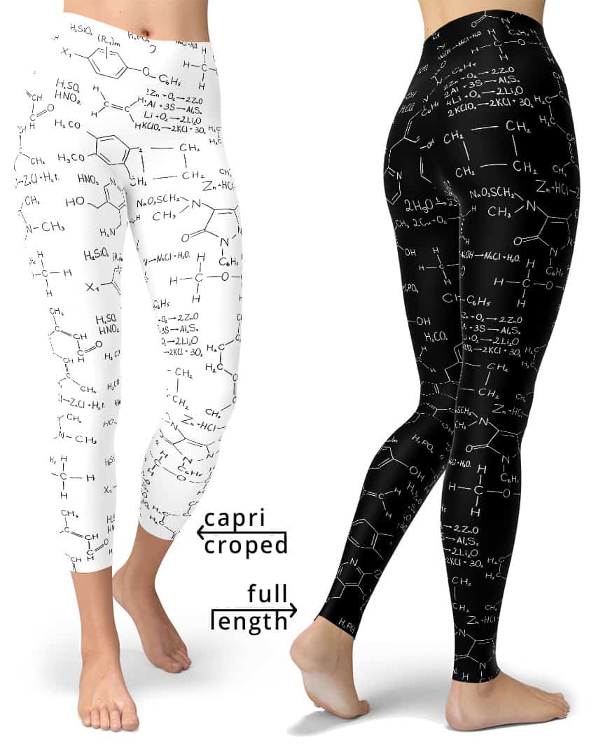 Chemistry Formula & Equation Leggings - Designed By Squeaky Chimp T-shirts  & Leggings