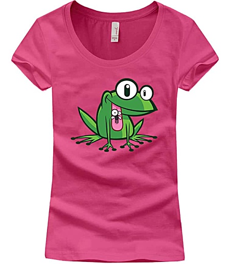 Girls scoop neck frog tshirt