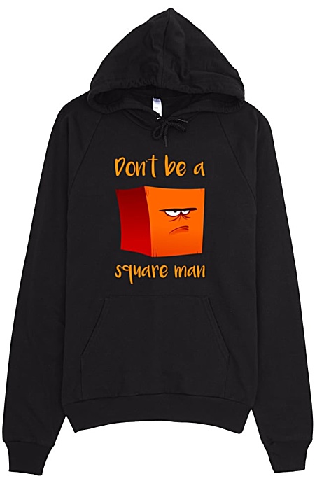 Square Man Designer Hooded Sweatshirt - American Apparel