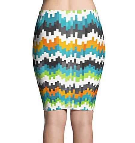 Abstract Pixel Pencil Skirt
