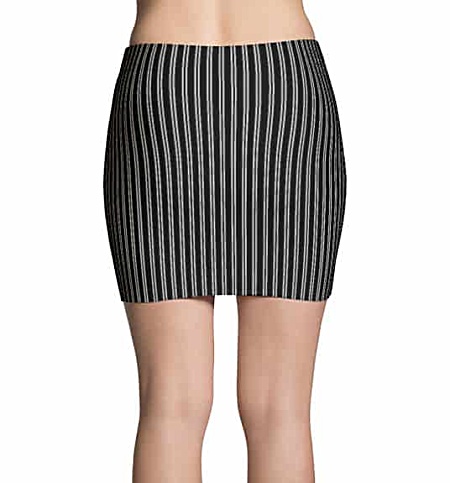 Black and white pin striped mini skirt