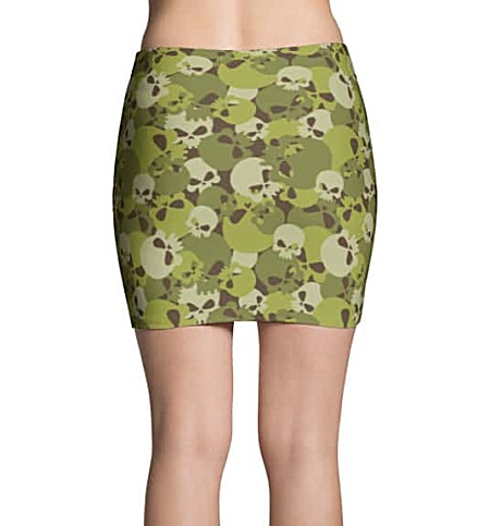 Camouflage Skull Mini Skirt