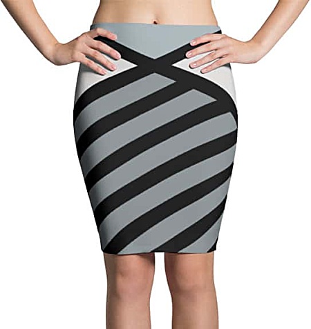 Diagonal Striped Skirt