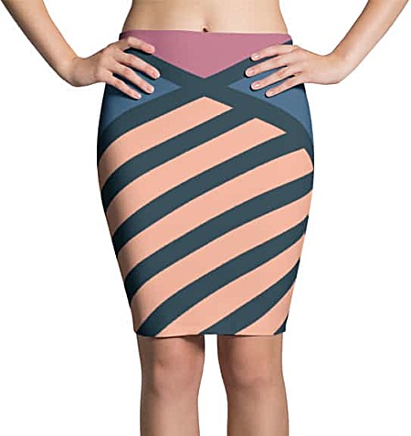Diagonal Striped Skirt