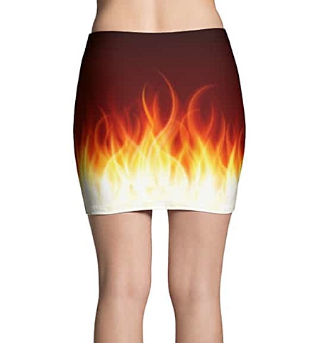 Flames fire mini skirt
