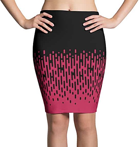 Pink Halftone Line Skirt