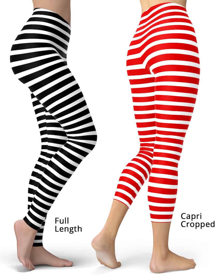 Thick Pin Stripe Leggings - Black & White - Designed By Squeaky
