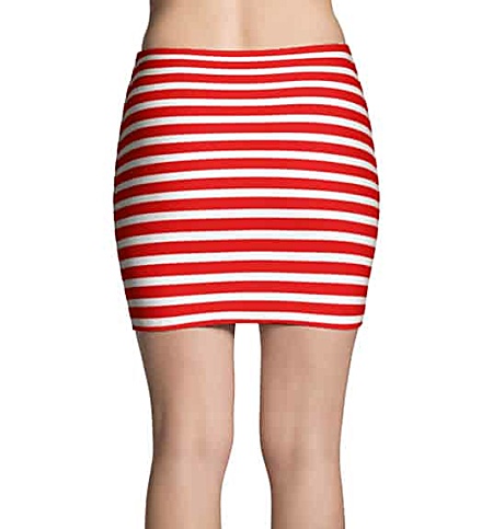 Thinning horizontal striped mini skirt