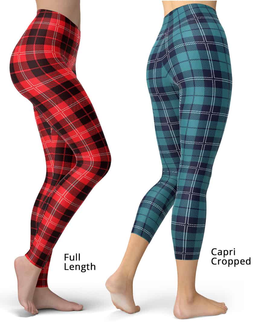 KLL Scottish Tartan Plaid Legging Yoga Pants for Women Dance Capri