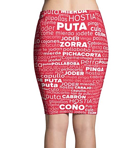 Spanish Swear Word Skirt - Swear Word Cloud