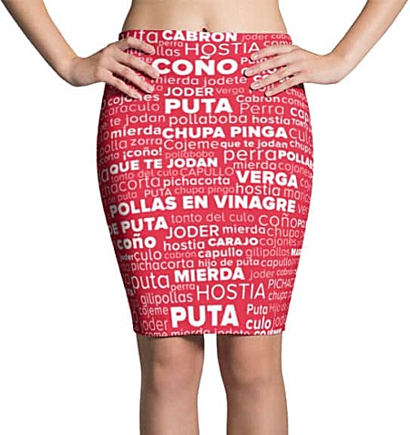 Spanish Swear Word Skirt - Swear Word Cloud