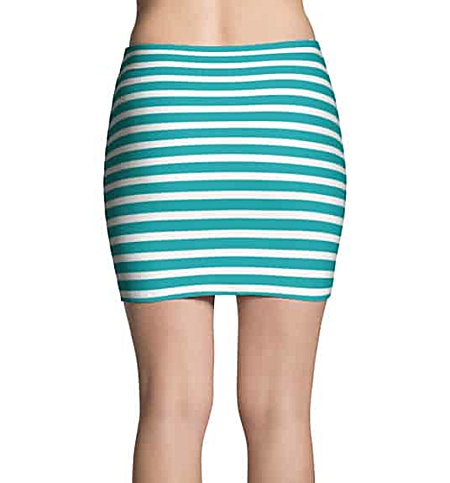 Thinning horizontal striped mini skirt