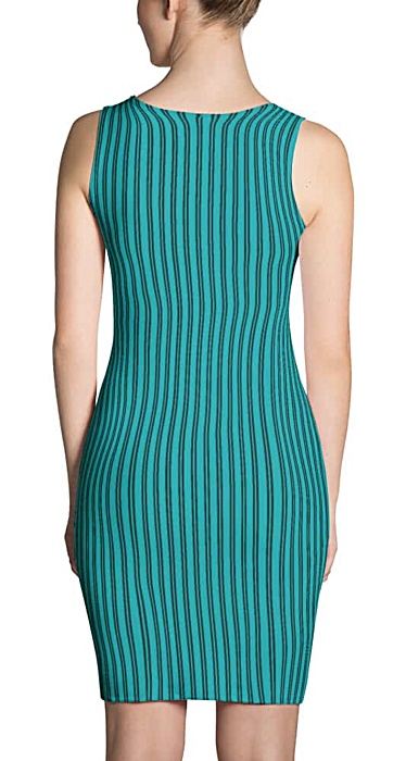 Turquoise pinstripe dress