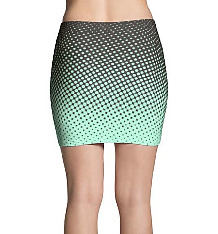 Halftone Multicolored Cool Mini Skirt - Brown & Lime