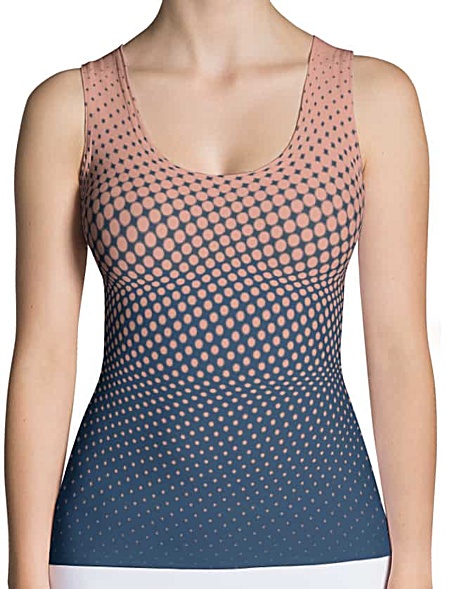Halftone multicolored tank top - blue & pink