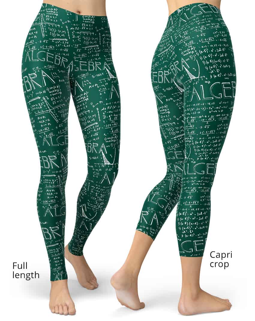 Chalkboard Algebra Math Leggings - Designed By Squeaky Chimp T-shirts &  Leggings