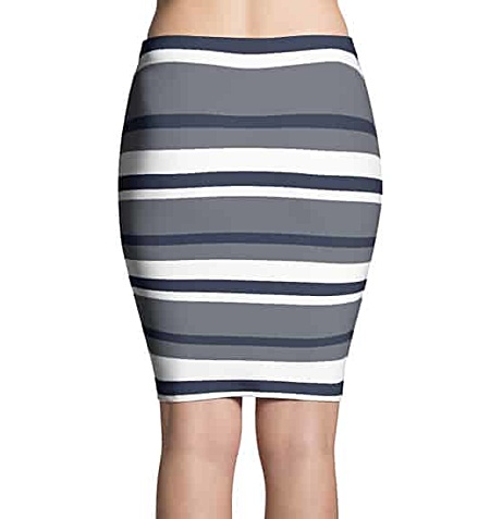 Thinning Pencil Skirt - Horizontal Stripes