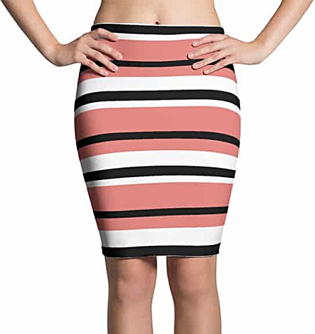 Thinning Pencil Skirt - Horizontal Stripes