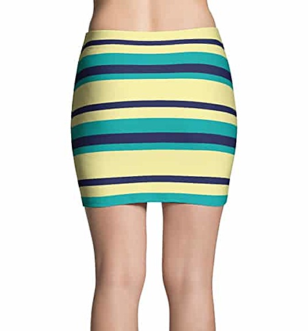 Thinning Mini Skirt - Horizontal Stripes