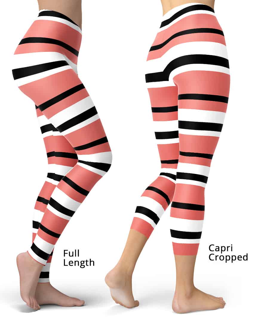 Highwaist Black And White Striped Full Leggings