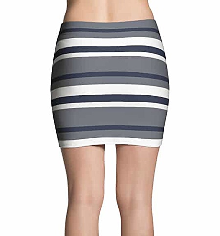Thinning Mini Skirt - Horizontal Stripes