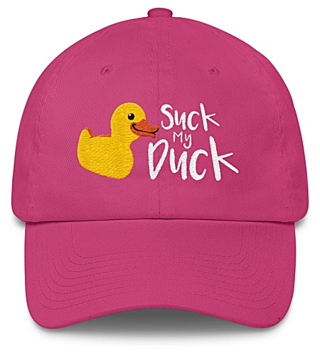 Suck my duck rude baseball cap / twill hat