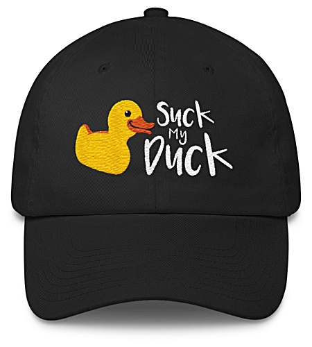 Suck my duck rude baseball cap / twill hat
