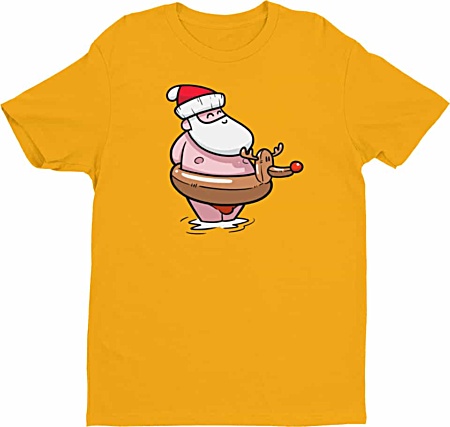 Summer Santa at the Beach Christmas Tshirt - Men's Tee