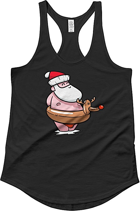 Summer Santa Clause at the Beach Christmas Tshirt - Women's racerback tank top