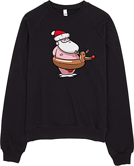 Summer Santa Clause at the Beach Christmas Tshirt - Unisex Christmas Sweatshirt