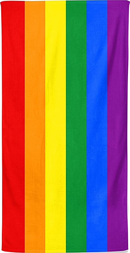Rainbow gay flag pride march beach towel