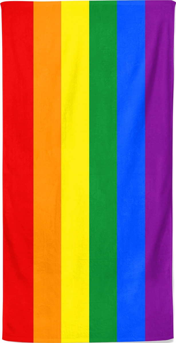 gay pride flag beach towel