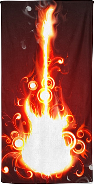 Guitar on fire - Music Beach Towel