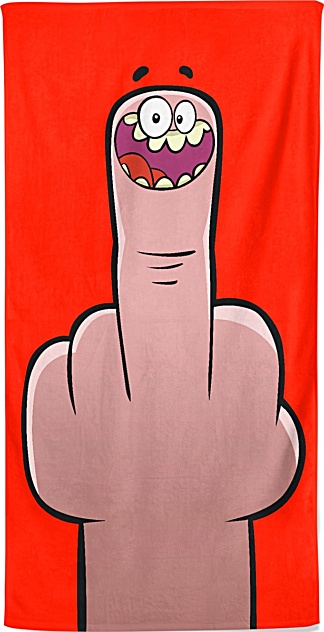 Rude & Offensive Middle Finger Beach Towel