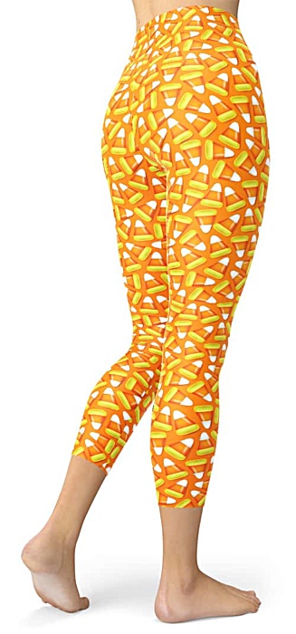 Halloween Candy Corn Leggings - Cropped Capri Legging