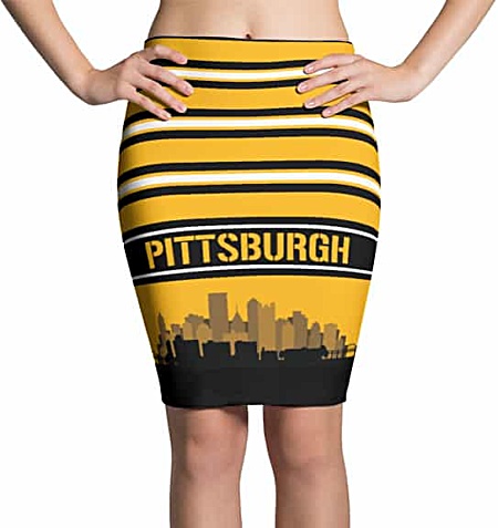 Pittsburgh NFL Steelers Pencil Skirt - Pittsburgh Penguin Pencil Skirt - Pittsburgh Pirate Pencil Skirt