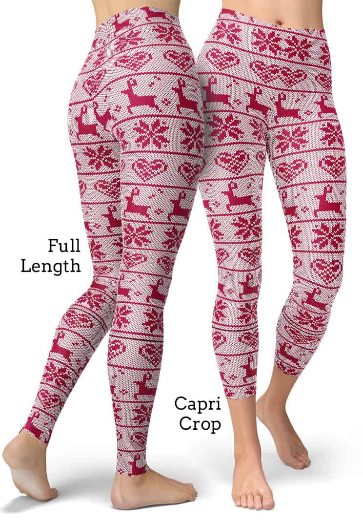 Ugly Christmas Sweater Leggings - Designed By Squeaky Chimp T